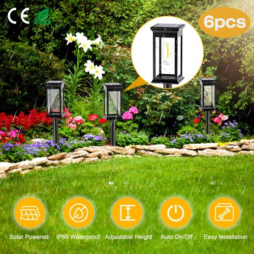 6Pack Solar Powered Stake Light Outdoor Decorative Landscape Lamp IP65 Waterproof Auto On Off Outdoor Light for Pathway Garden Yard Patio 6Pack Solar Powered Stake Light Outdoor Decorative Landscape Lamp IP65 Waterproof Auto On Off Outdoor Light for Pathway Garden Yard Patio