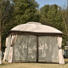 U_STYLE 9.8 Ft. W x 11.8 Ft. D Patio Outdoor Gazebo, Double Roof Soft Canopy Garden Backyard Gazebo with Mosquito Netting Suitable for Lawn, Garden, B