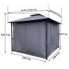 10x10 Ft Outdoor Patio Garden Gazebo Tent, Shading, Canopy With Curtains,Gray