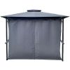 10x10 Ft Outdoor Patio Garden Gazebo Tent, Shading, Canopy With Curtains,Gray