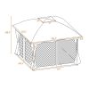 U_STYLE 9.8 Ft. W x 11.8 Ft. D Patio Outdoor Gazebo, Double Roof Soft Canopy Garden Backyard Gazebo with Mosquito Netting Suitable for Lawn, Garden, B