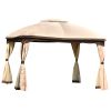 U_STYLE 9.8 Ft. W x 11.8 Ft. D Patio Outdoor Gazebo, Double Roof Soft Canopy Garden Backyard Gazebo with Mosquito Netting Suitable for Lawn, Garden, B