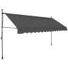 Manual Retractable Awning with LED 137.8" Anthracite