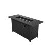 50 inch Gas Fire Pit Table Outdoor Propane Fire Pit Table, 50000BTU Fire Table, Retangular Black Firepit Table for Garden Backyard Deck Poolside Party