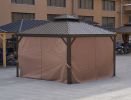 12*12FT patio gazebo with steel canopy; Outdoor Permanent Hardtop Gazebo Canopy for Patio;  Garden;  Backyard