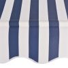 Manual Retractable Awning 98.4" Blue and White Stripes