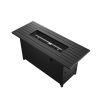 50 inch Gas Fire Pit Table Outdoor Propane Fire Pit Table, 50000BTU Fire Table, Retangular Black Firepit Table for Garden Backyard Deck Poolside Party