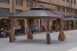 12*12FT patio gazebo with steel canopy; Outdoor Permanent Hardtop Gazebo Canopy for Patio;  Garden;  Backyard