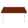 Manual Retractable Awning 118.1" Orange and Brown