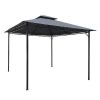 10x10 Ft Outdoor Patio Garden Gazebo Tent, Shading, Canopy With Curtains,Gray