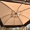 U_STYLE 9.8 Ft. W x 11.8 Ft. D Patio Outdoor Gazebo, Double Roof Soft Canopy Garden Backyard Gazebo with Mosquito Netting Suitable for Lawn, Garden, B