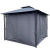10x10 Ft Outdoor Patio Garden Gazebo Tent, Shading, Canopy With Curtains,Gray