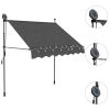 Manual Retractable Awning with LED 78.7" Anthracite