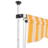 Manual Retractable Awning 157.5" Orange and White Stripes