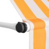 Manual Retractable Awning 157.5" Orange and White Stripes