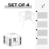 10 x 12 Ft Gazebo Curtain Replacement Curtain Cloth Gazebo 4-Sidewall Curtain Cloth with Zippers