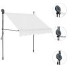 Manual Retractable Awning with LED 78.7" Cream