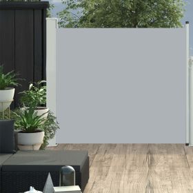 Patio Retractable Side Awning 39.4"x118.1" Gray (Color: Grey)