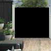 Patio Retractable Side Awning 39.4"x118.1" Black