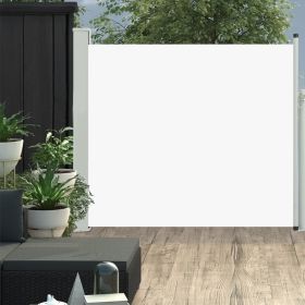 Patio Retractable Side Awning 39.4"x118.1" Cream (Color: Cream)