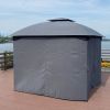 10x10 Ft Outdoor Patio Garden Gazebo Canopy, Outdoor Shading, Gazebo Tent With Curtains