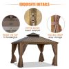 12*12FT patio gazebo with steel canopy,Outdoor Permanent Hardtop Gazebo Canopy for Patio, Garden, Backyard