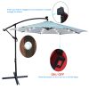 10 ft Outdoor Patio Umbrella Solar Powered LED Lighted Sun Shade Market Waterproof 8 Ribs Umbrella with Crank and Cross Base for Garden Deck Backyard